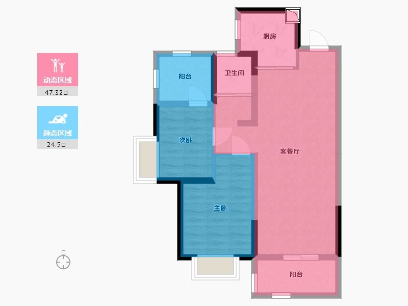 广西壮族自治区-北海市-碧桂园海上时光-63.21-户型库-动静分区