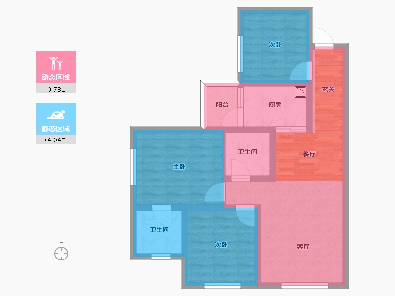 四川省-南充市-西充阳光公园学府-64.99-户型库-动静分区