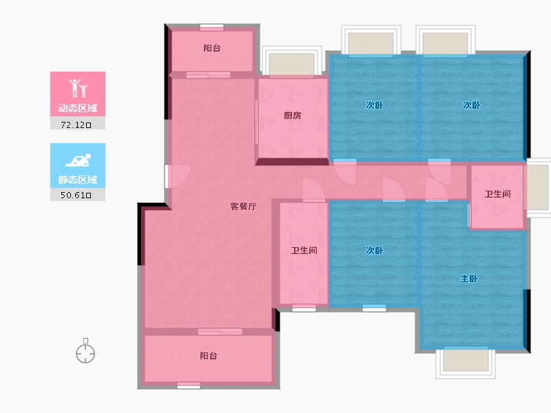 广西壮族自治区-北海市-安和海尚公馆-110.42-户型库-动静分区