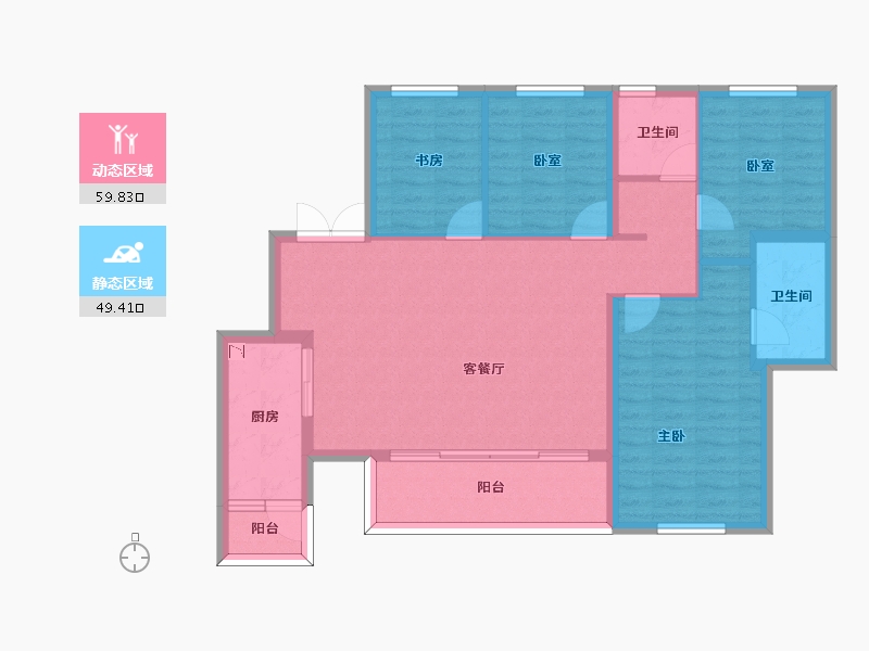 四川省-南充市-金科集美嘉悦-98.48-户型库-动静分区