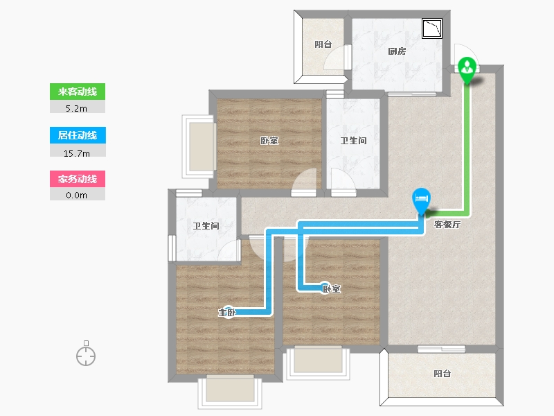 四川省-南充市-中南尚景阅住宅-86.00-户型库-动静线