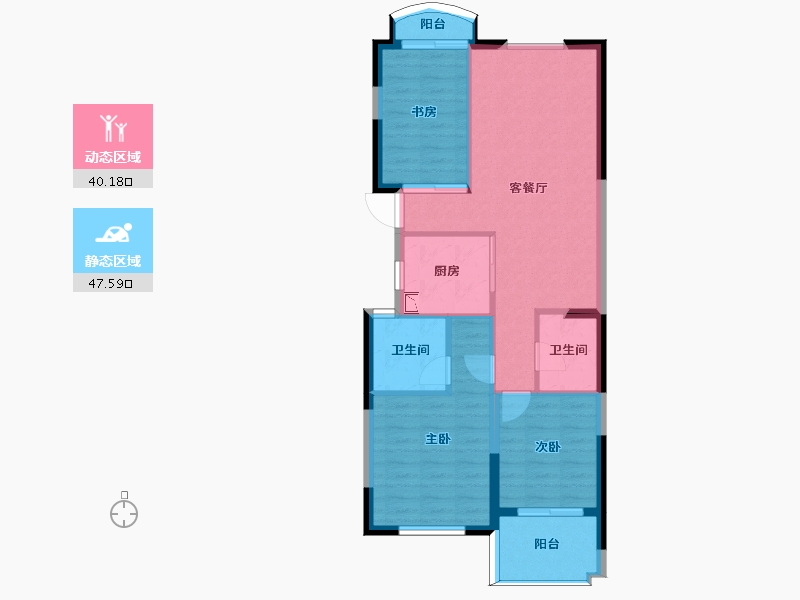 浙江省-杭州市-华瑞晴庐-79.34-户型库-动静分区