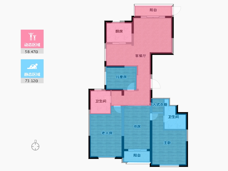 浙江省-杭州市-华瑞晴庐-117.78-户型库-动静分区