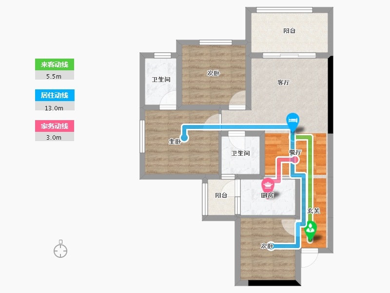 四川省-南充市-西充阳光公园学府-70.48-户型库-动静线