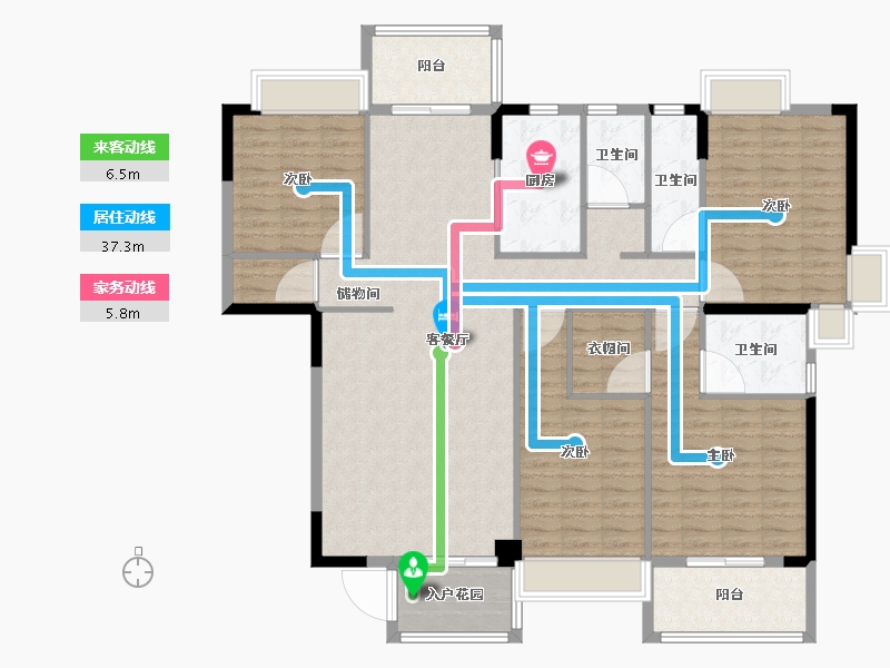 广东省-揭阳市-玉溪华庭-150.97-户型库-动静线