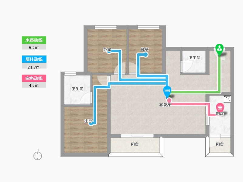 四川省-南充市-金科集美嘉悦-76.91-户型库-动静线