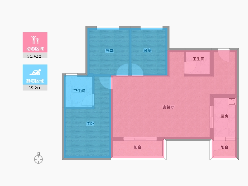 四川省-南充市-金科集美嘉悦-76.91-户型库-动静分区