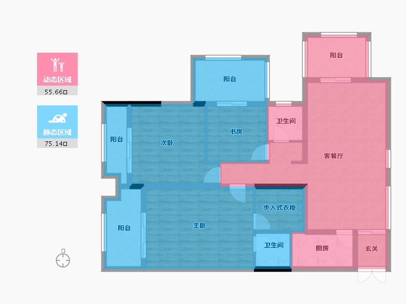 海南省-三亚市-中和龙沐湾-117.06-户型库-动静分区