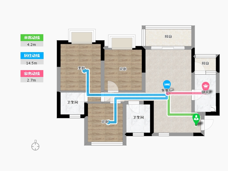 四川省-内江市-和喜御景台-66.45-户型库-动静线