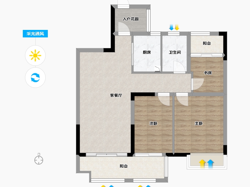 安徽省-滁州市-和顺东方花园-79.42-户型库-采光通风