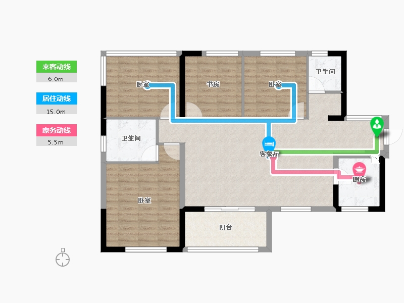 四川省-绵阳市-隆生誉峰-105.39-户型库-动静线