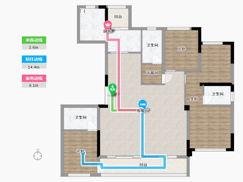 四川省-内江市-兆信・锦巷府-131.56-户型库-动静线