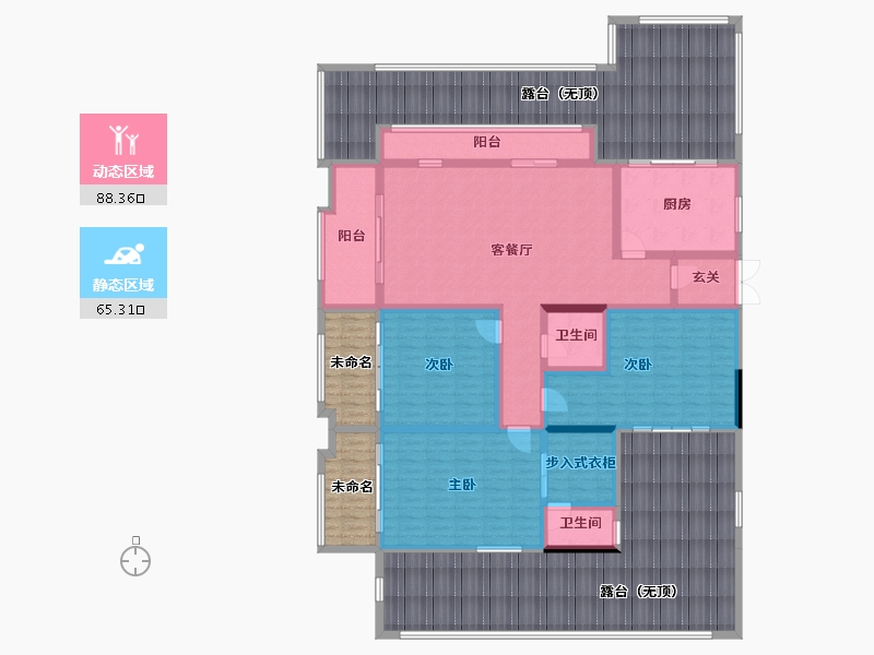 海南省-三亚市-中和龙沐湾-235.44-户型库-动静分区