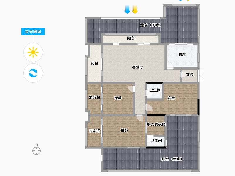 海南省-三亚市-中和龙沐湾-235.44-户型库-采光通风