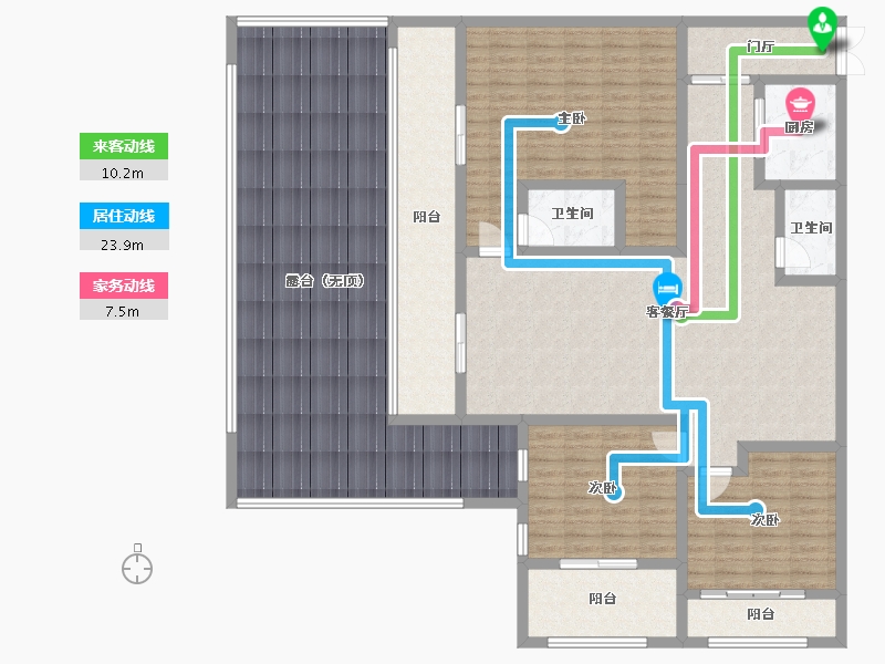 海南省-三亚市-中和龙沐湾-192.95-户型库-动静线