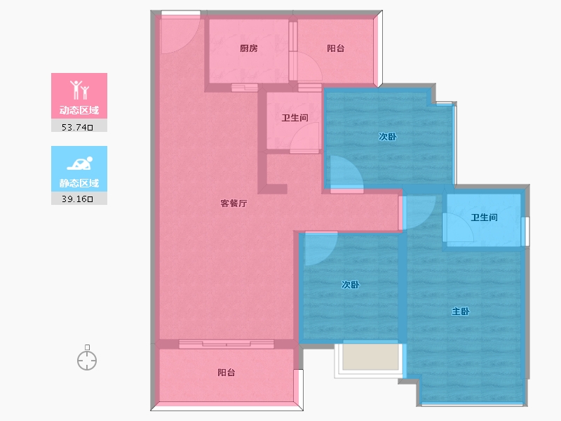 四川省-泸州市-众城繁华里-82.61-户型库-动静分区