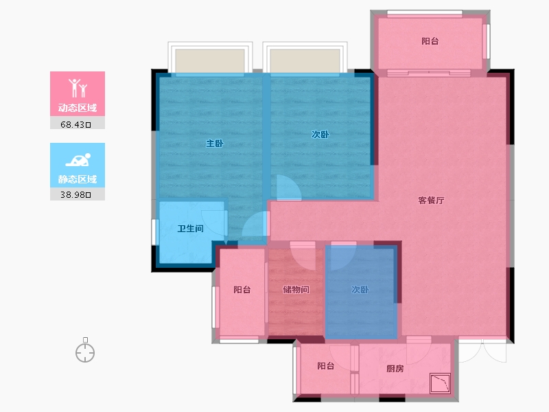 四川省-成都市-山水华府-89.44-户型库-动静分区