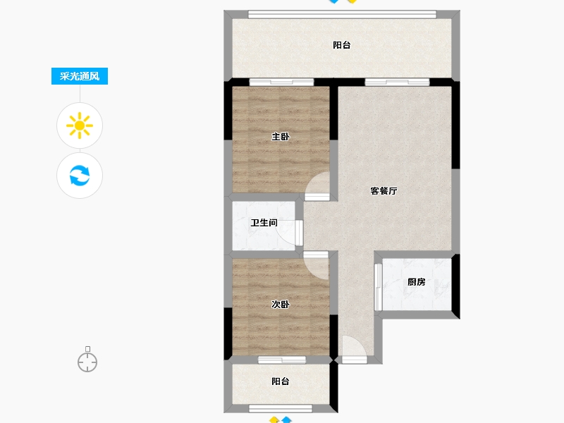 海南省-三亚市-中和龙沐湾-69.94-户型库-采光通风