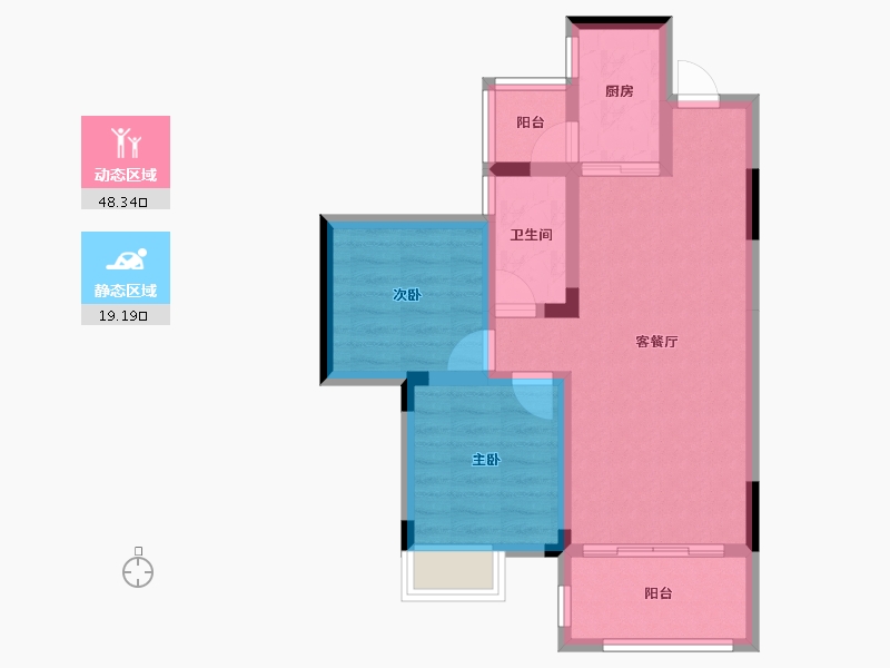 广西壮族自治区-桂林市-彰泰阳朔十里春风-59.46-户型库-动静分区