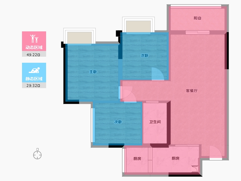 四川省-内江市-邦泰大观府-69.50-户型库-动静分区