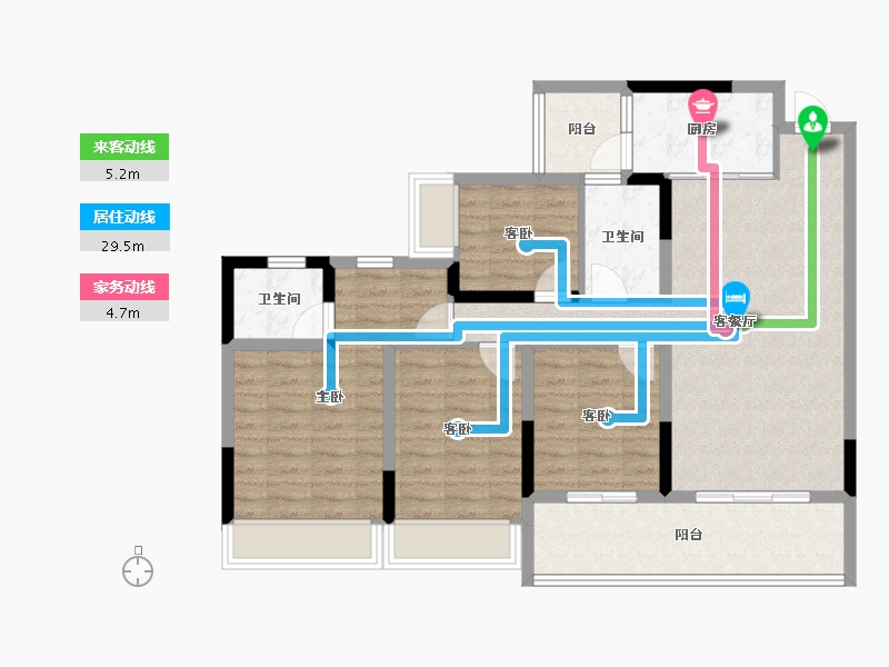 四川省-遂宁市-邦泰东湖上院-100.26-户型库-动静线