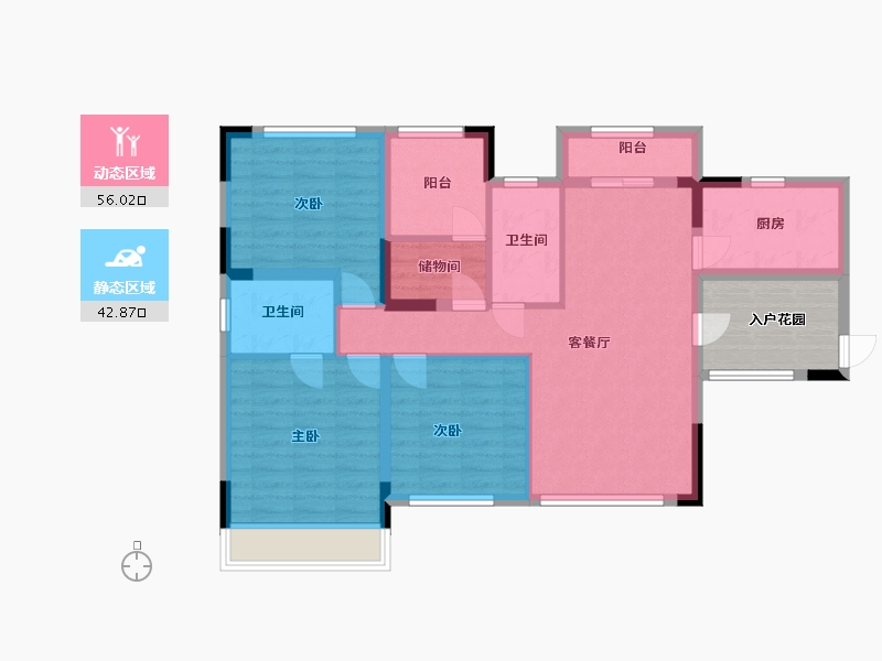 四川省-内江市-西城国际社区-94.60-户型库-动静分区