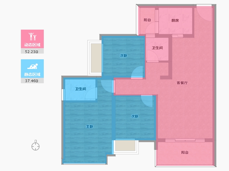 四川省-泸州市-众城繁华里-79.80-户型库-动静分区