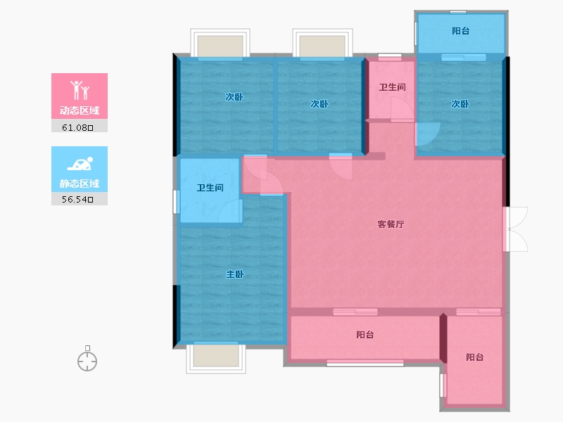 湖南省-衡阳市-云峰国府-106.12-户型库-动静分区