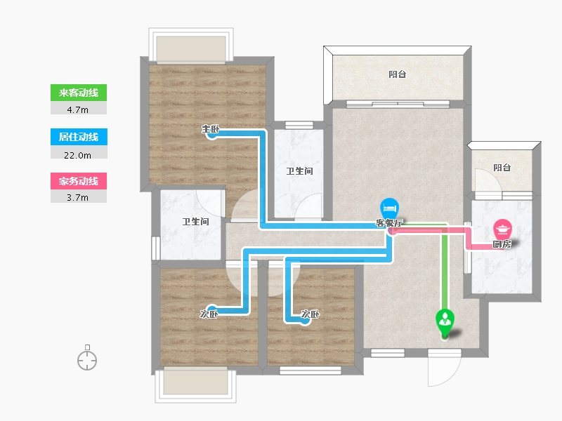 四川省-泸州市-众城繁华里-81.90-户型库-动静线