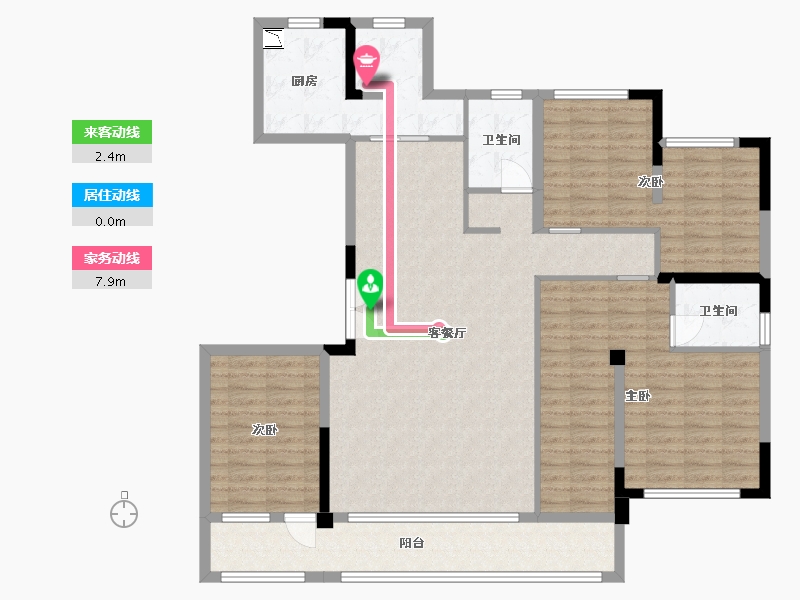 四川省-内江市-兆信・锦巷府-130.89-户型库-动静线