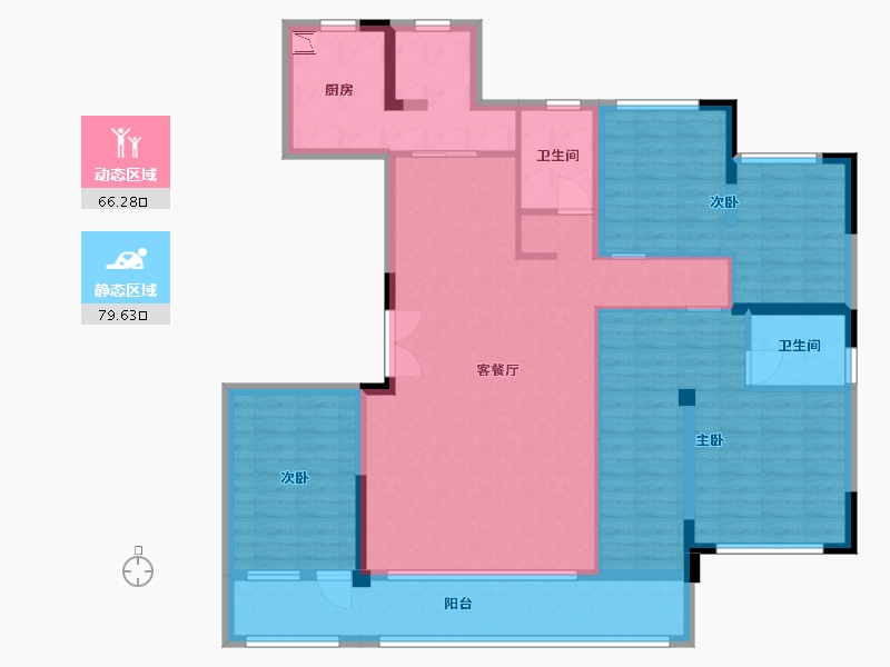 四川省-内江市-兆信・锦巷府-130.89-户型库-动静分区