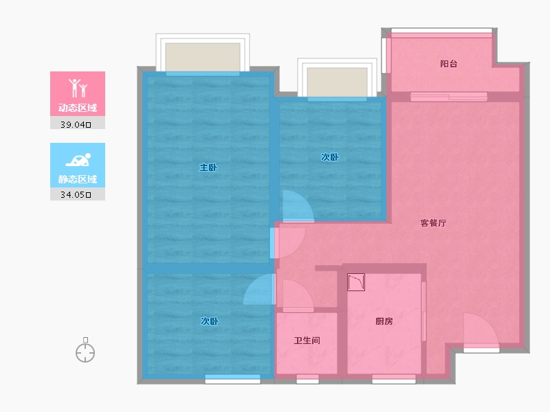 江苏省-常州市-万象府-64.31-户型库-动静分区