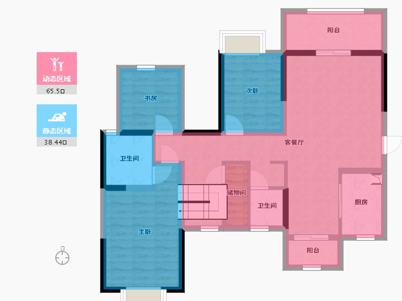 广西壮族自治区-南宁市-中南春风南岸-91.37-户型库-动静分区