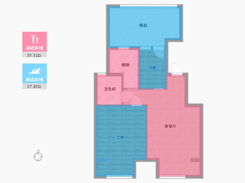 北京-undefined-熙湖悦著-65.43-户型库-动静分区