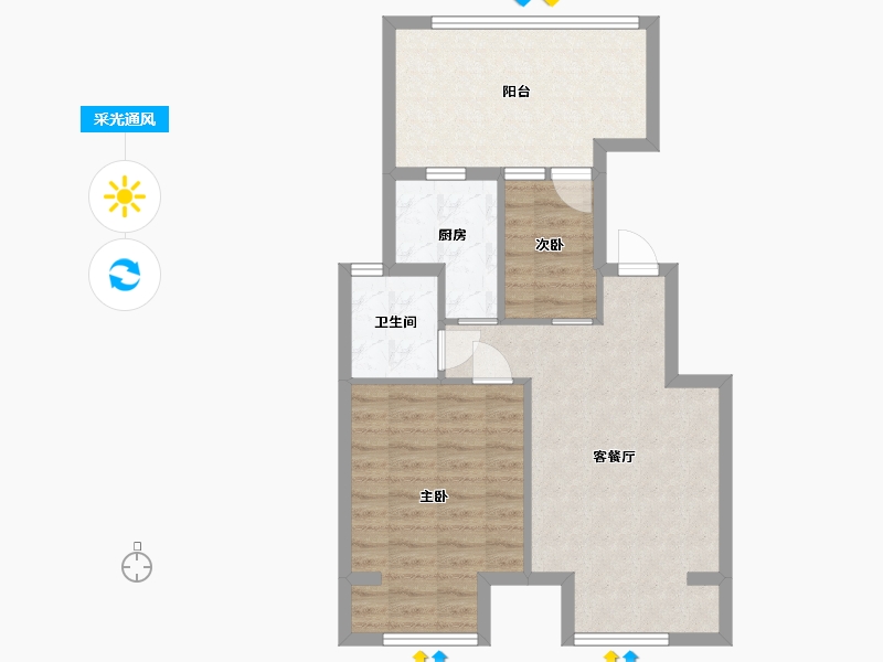 北京-undefined-熙湖悦著-65.43-户型库-采光通风