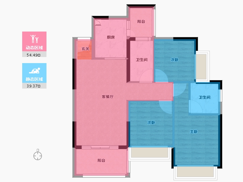 广东省-揭阳市-恒大翡翠华庭-83.82-户型库-动静分区