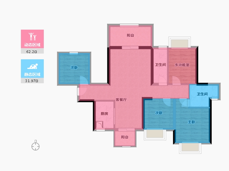 广西壮族自治区-南宁市-丰泽双湾紫云台-82.82-户型库-动静分区