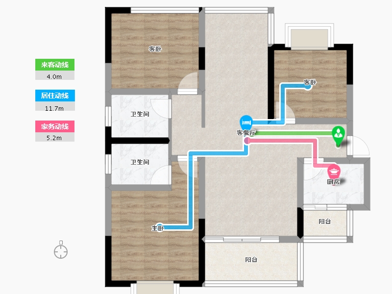 四川省-遂宁市-山屿湖·名门-89.87-户型库-动静线