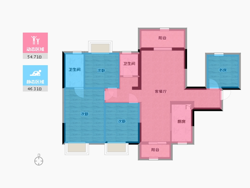 广西壮族自治区-南宁市-中南春风南岸-89.45-户型库-动静分区