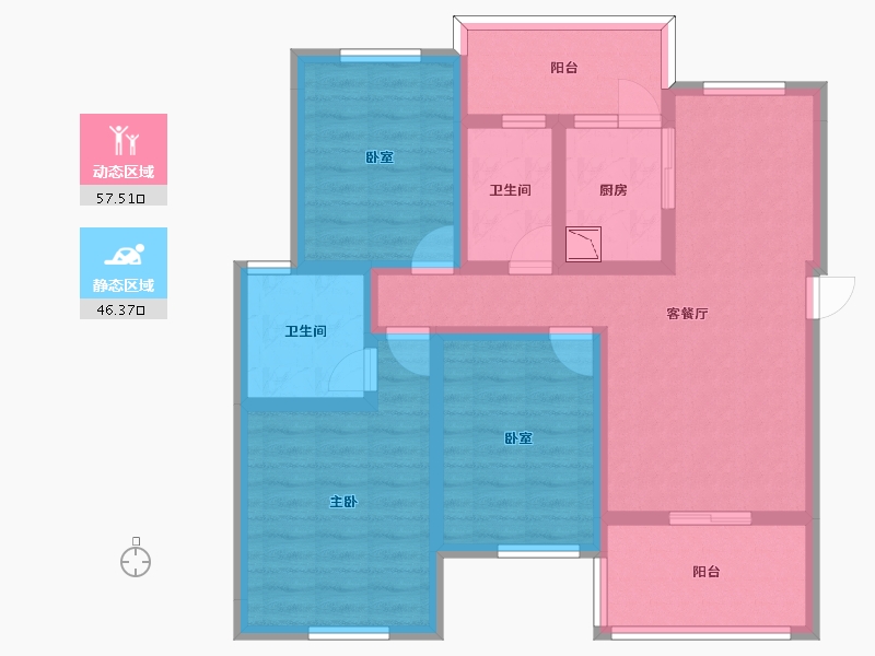 四川省-南充市-富春山居-90.49-户型库-动静分区