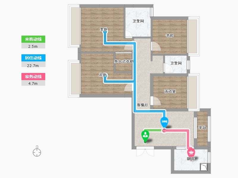 浙江省-绍兴市-红星天铂-87.75-户型库-动静线