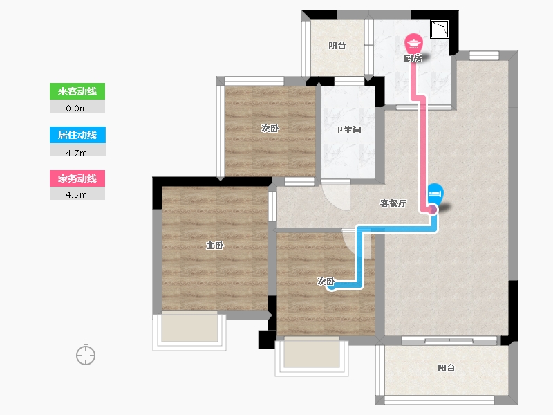 四川省-内江市-邦泰·大学城1号-65.68-户型库-动静线