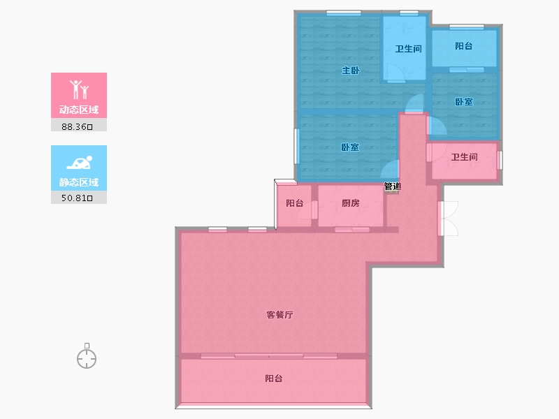 四川省-南充市-富春山居-125.85-户型库-动静分区