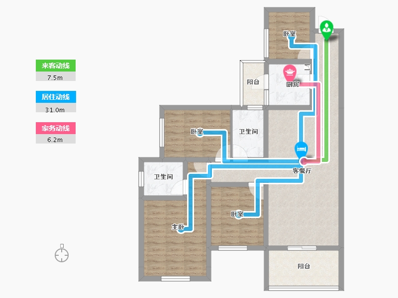 四川省-南充市-富春山居-94.63-户型库-动静线