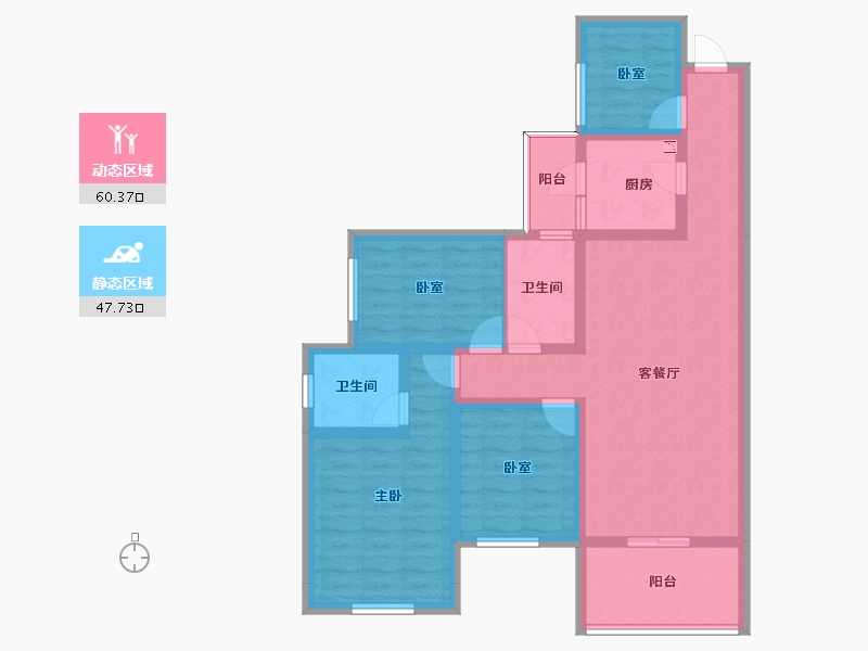 四川省-南充市-富春山居-94.63-户型库-动静分区