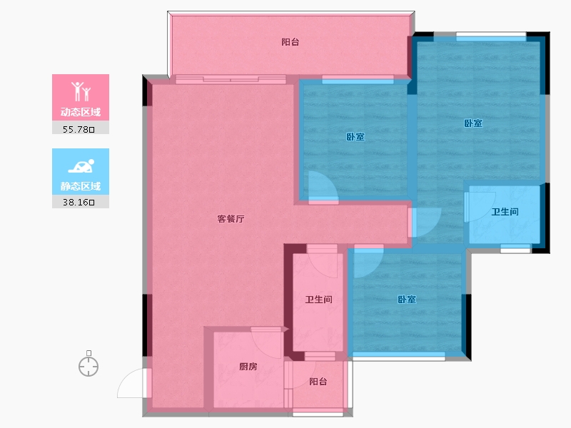 四川省-遂宁市-置信逸都城-83.08-户型库-动静分区