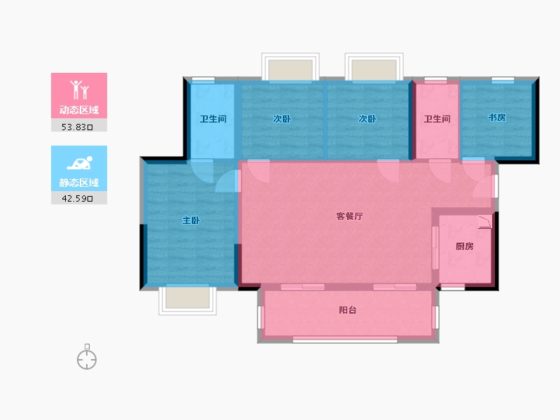 广西壮族自治区-南宁市-阳光城檀悦-86.29-户型库-动静分区