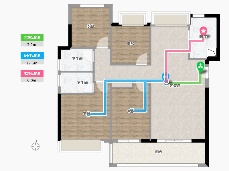 福建省-漳州市-建发玺院-105.00-户型库-动静线