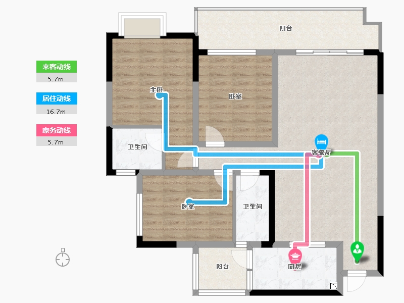 四川省-遂宁市-正黄·翡翠湾-104.08-户型库-动静线