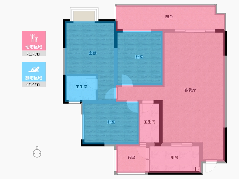 四川省-遂宁市-正黄·翡翠湾-104.08-户型库-动静分区